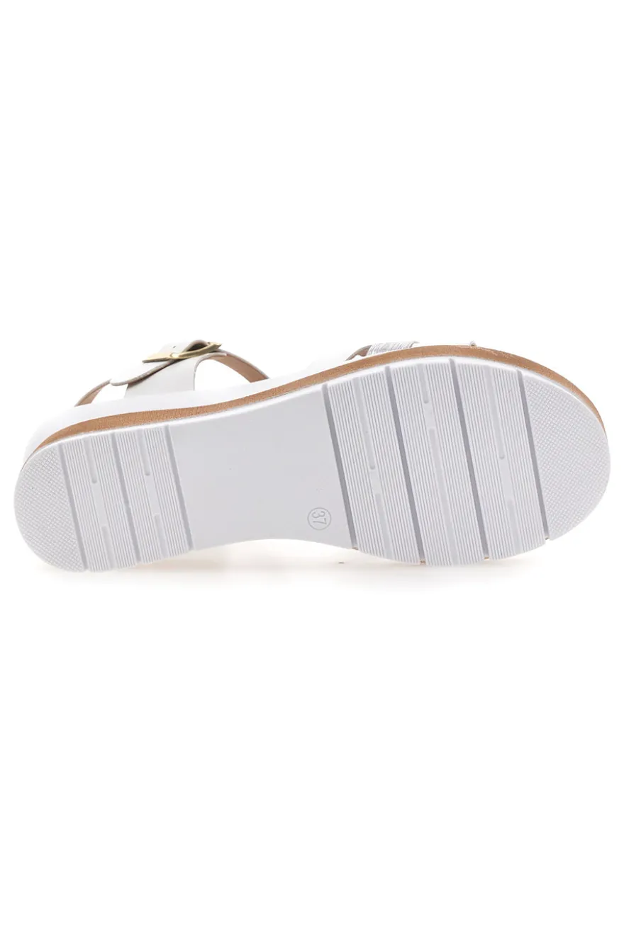 Sandali bianchi con zeppa Bio Up 401