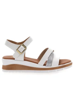 Sandali bianchi con zeppa Bio Up 401