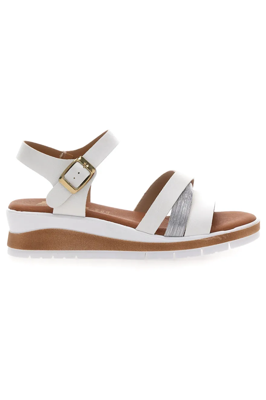 Sandali bianchi con zeppa Bio Up 401