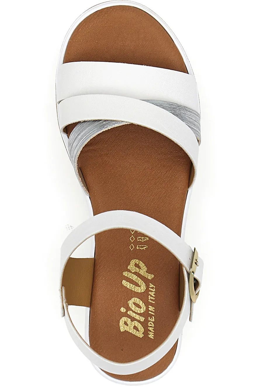 Sandali bianchi con zeppa Bio Up 401