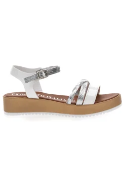 Sandali Bianchi e Argento con Platform Mio Tempo 4194