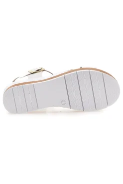 Sandali bianchi e argento con plantare comfort Bio Up 402