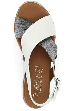 Sandali Bianchi e Argento Con Platform Plocadi 3004