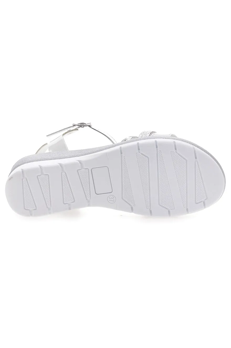 Sandali Bianchi e Argento con Platform Mio Tempo 2495