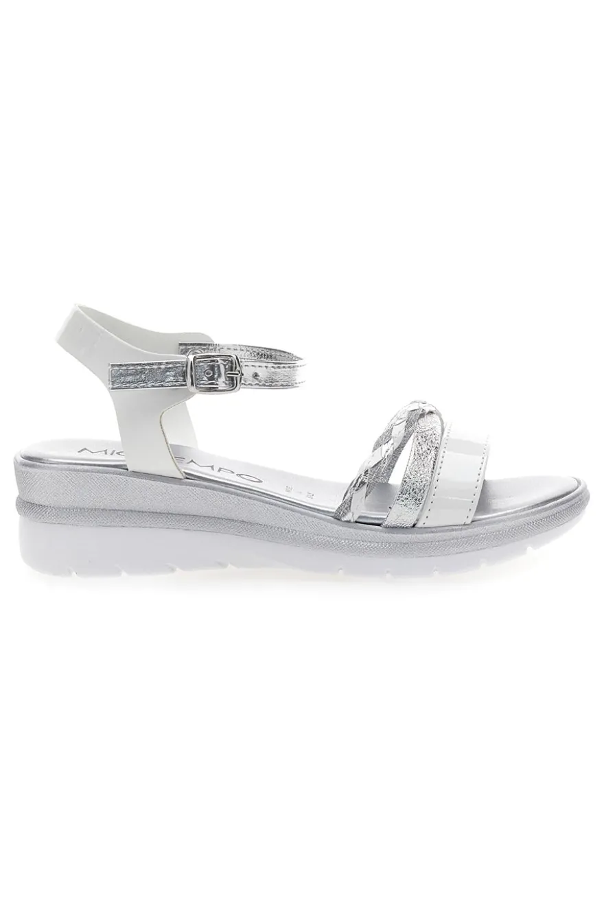Sandali Bianchi e Argento con Platform Mio Tempo 2495
