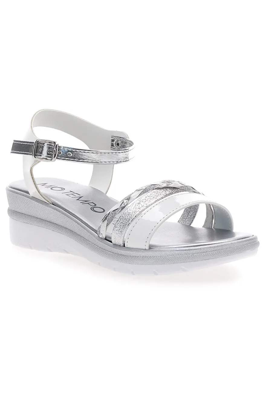 Sandali Bianchi e Argento con Platform Mio Tempo 2495