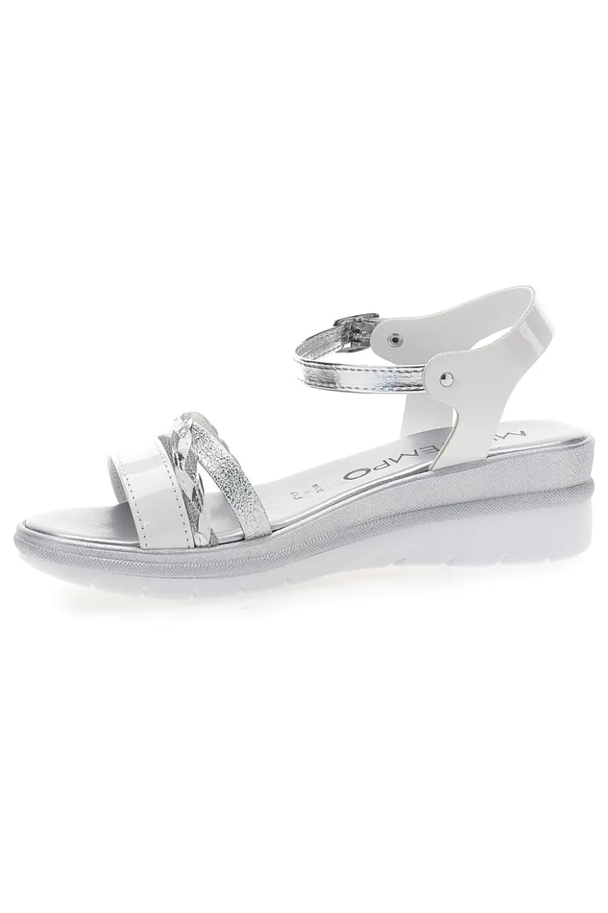 Sandali Bianchi e Argento con Platform Mio Tempo 2495