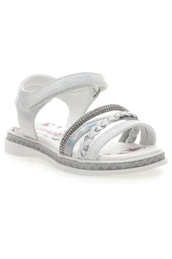 Sandali Bianchi e Argento con Velcro GRAZIE GIRL 14342