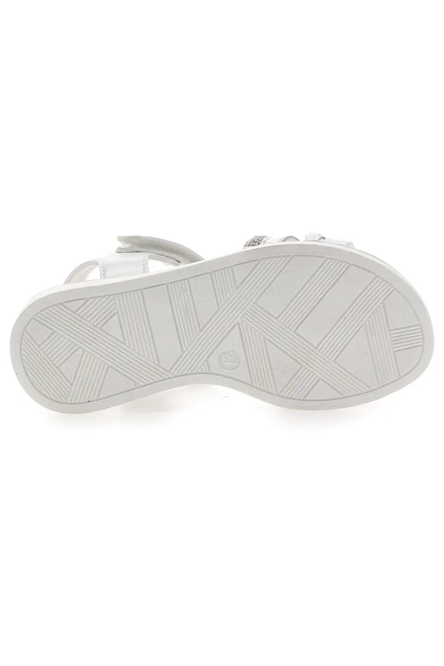 Sandali Bianchi e Argento con Velcro GRAZIE GIRL 14342