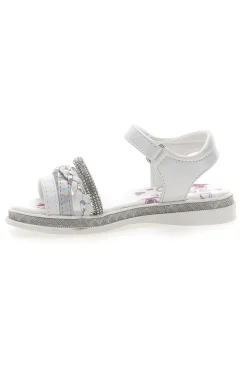 Sandali Bianchi e Argento con Velcro GRAZIE GIRL 14342