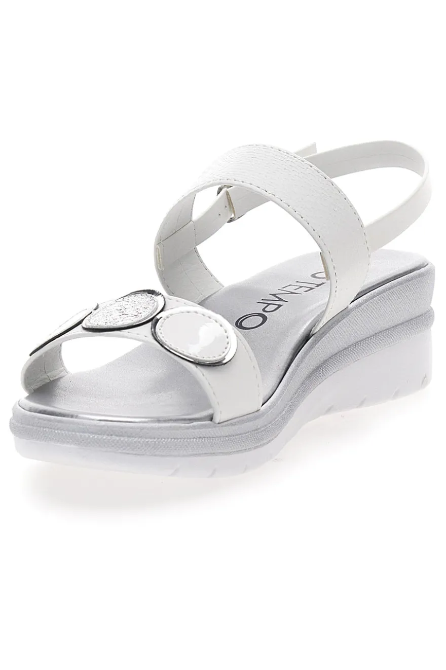 Sandali Bianchi e Argento con Platform Mio Tempo 2482