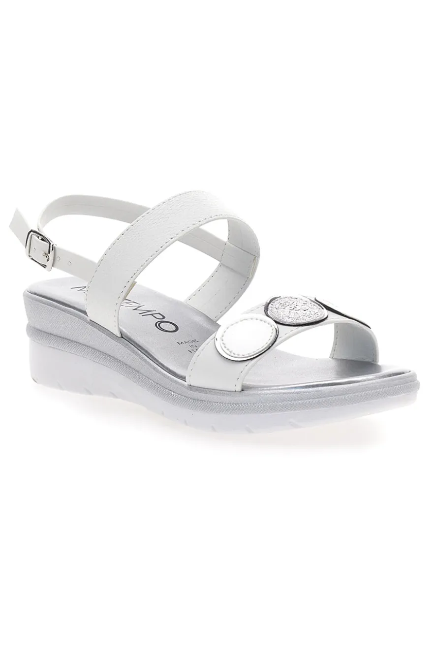 Sandali Bianchi e Argento con Platform Mio Tempo 2482