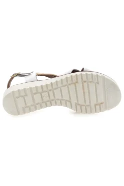 Sandali Bianchi e Beige con Tomaia a Fascia In Vera Pelle MIO TEMPO 24A030