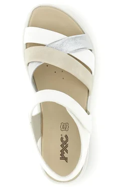 Sandali bianchi e beige con fasce incrociate Imac 1080700295526