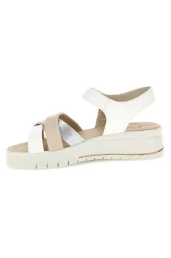 Sandali bianchi e beige con fasce incrociate Imac 1080700295526