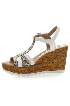 Sandali Bianchi e Fantasia Animalier con Zeppa PITTARELLO LOOK MK31241