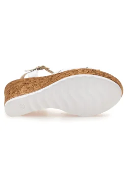 Sandali Bianchi e Oro con Zeppa Alta PITTARELLO LOOK MK24731