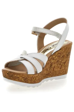 Sandali Bianchi e Oro con Zeppa Alta PITTARELLO LOOK MK24731