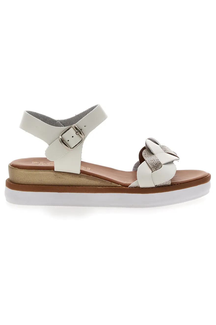 Sandali Bianchi e Platino Con Platform 4,5 cm Plocadi 3007