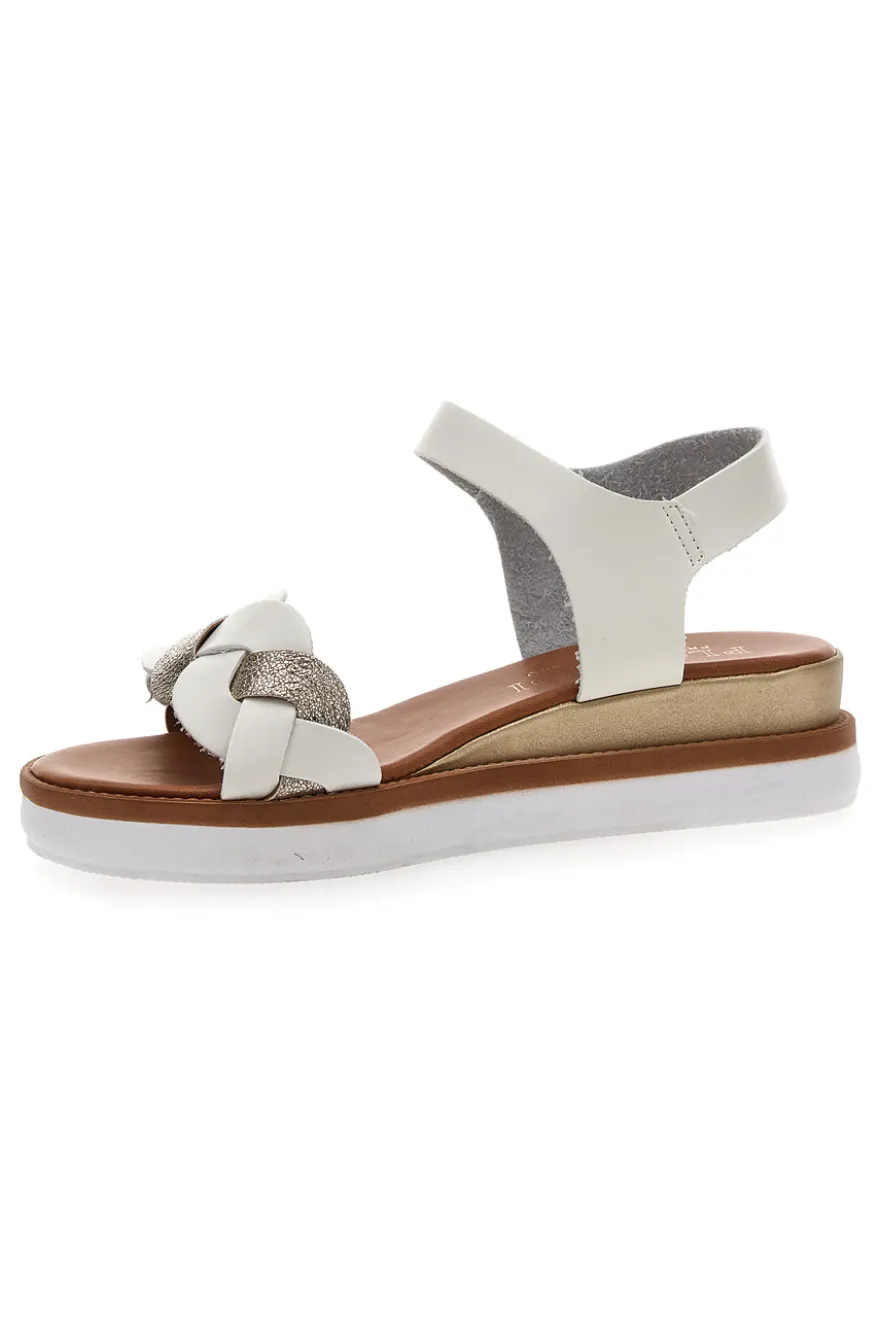 Sandali Bianchi e Platino Con Platform 4,5 cm Plocadi 3007