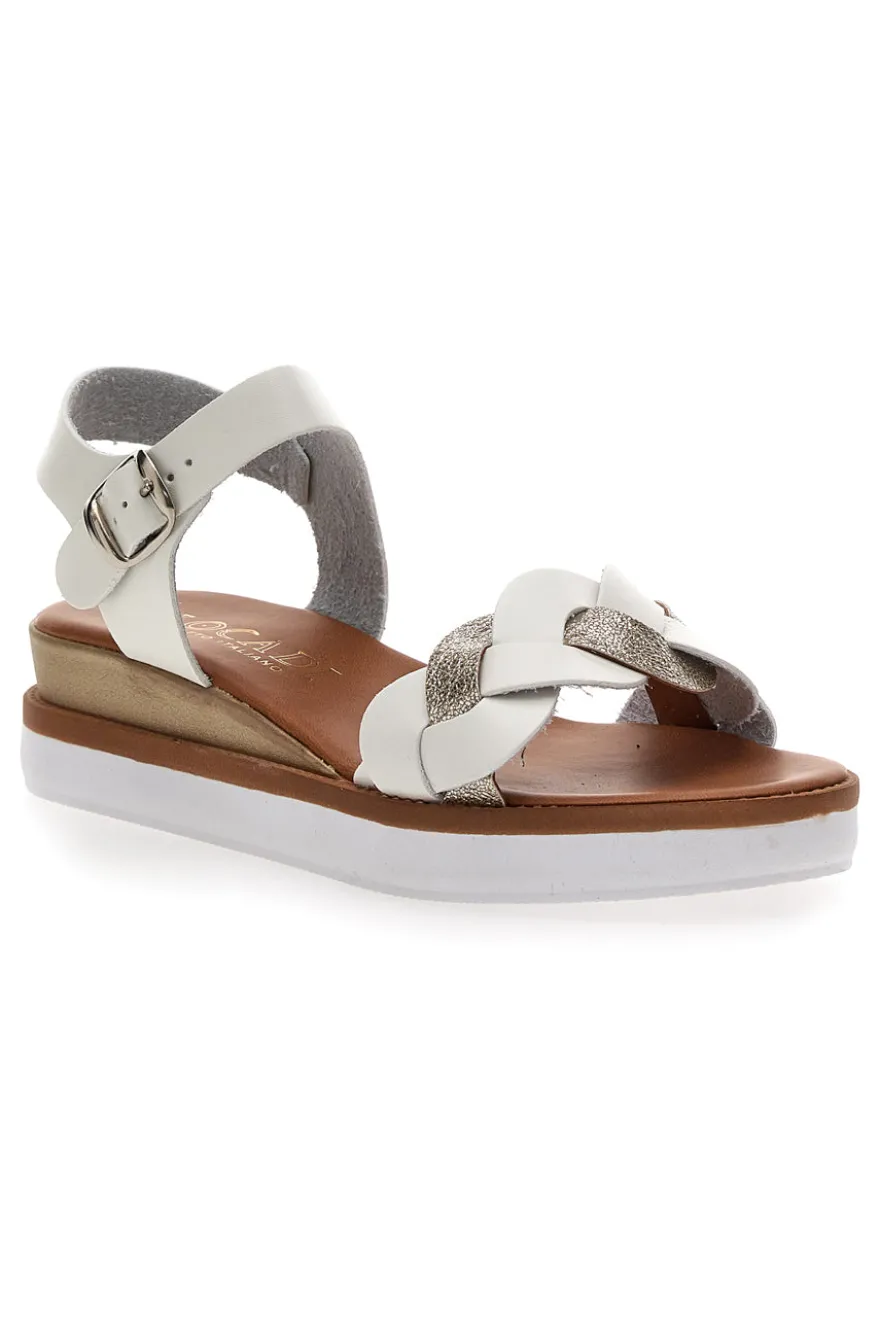 Sandali Bianchi e Platino Con Platform 4,5 cm Plocadi 3007