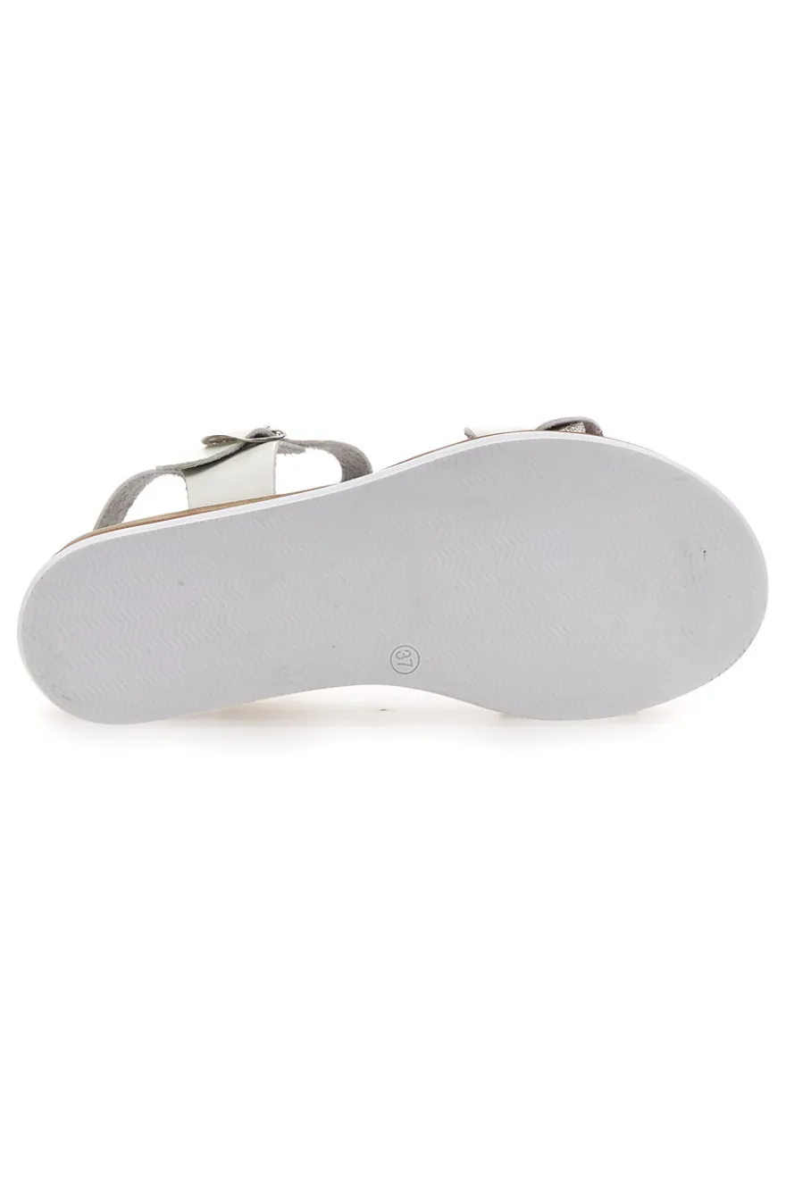 Sandali Bianchi e Platino Con Platform 4,5 cm Plocadi 3007