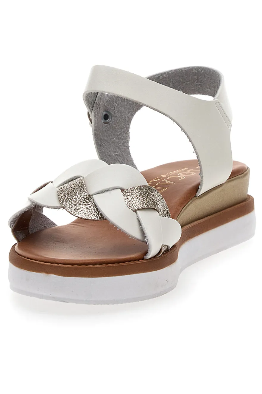 Sandali Bianchi e Platino Con Platform 4,5 cm Plocadi 3007