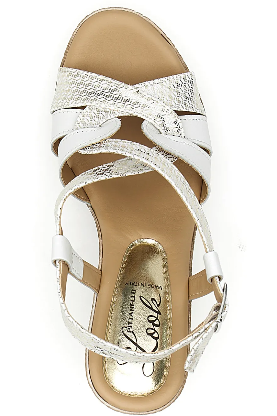 Sandali Bianchi e Platino con Zeppa 9cm PITTARELLO LOOK MK3226228