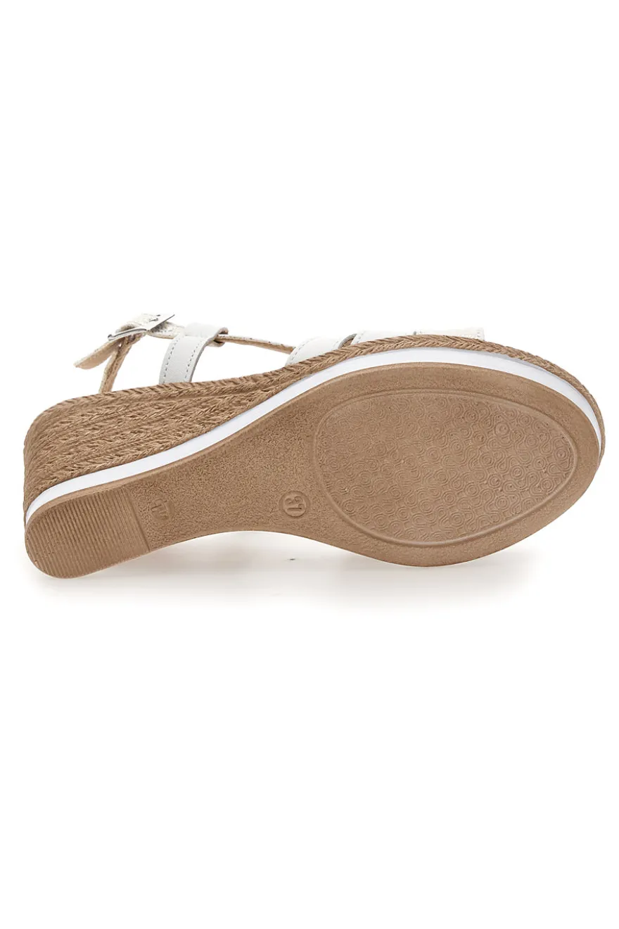 Sandali Bianchi e Platino con Zeppa 9cm PITTARELLO LOOK MK3226228