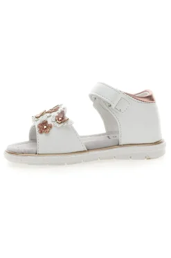 Sandali Bianchi e Rosa Con Strappo in Velcro Grazie 200C355