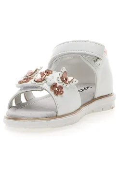 Sandali Bianchi e Rosa Con Strappo in Velcro Grazie 200C355
