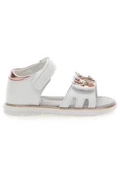Sandali Bianchi e Rosa Con Strappo in Velcro Grazie 200C355