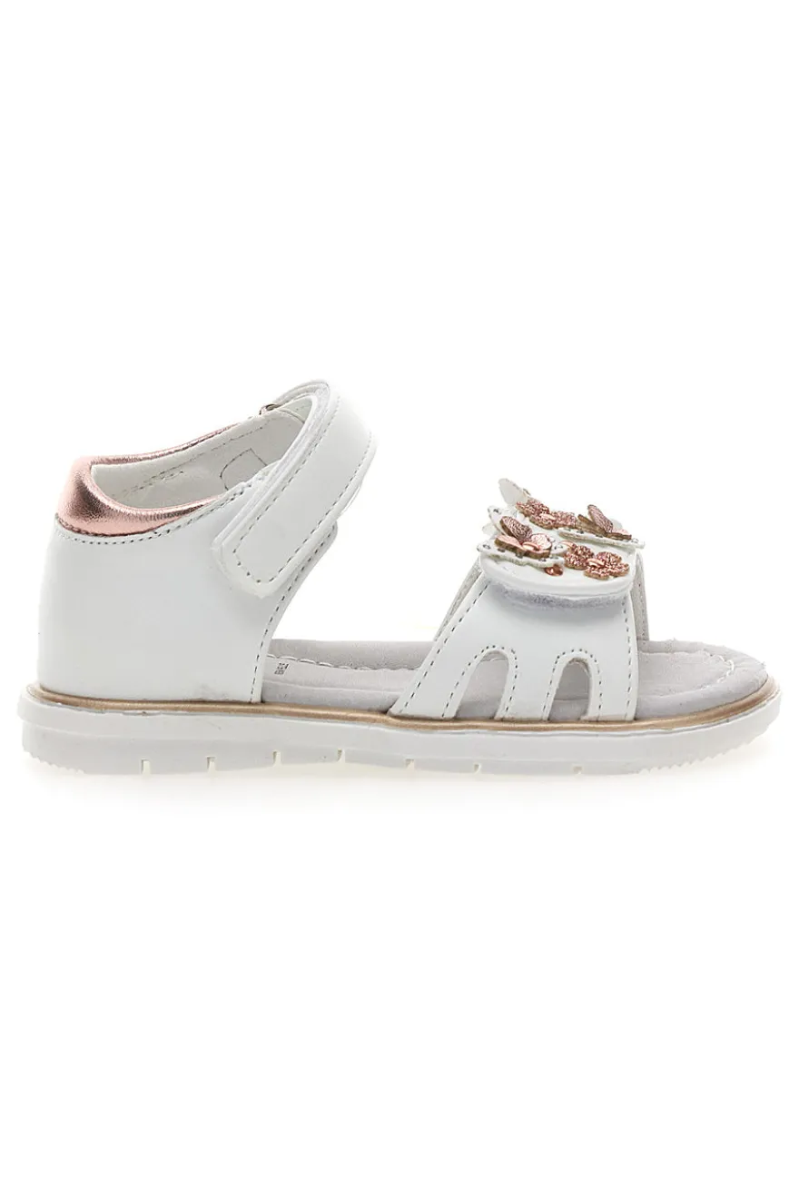 Sandali Bianchi e Rosa Con Strappo in Velcro Grazie 200C355