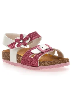 Sandali bianchi e rosa con brillantini Pittarello Bio 257A084SR