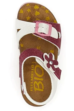 Sandali bianchi e rosa con brillantini Pittarello Bio 257A084SR