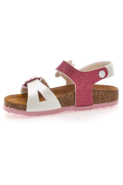 Sandali bianchi e rosa con brillantini Pittarello Bio 257A084SR