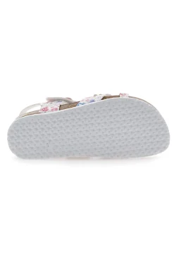 Sandali Bianchi e Rosa Con Applicazioni Floreali Pitt Kids 14407