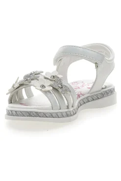 Sandali Bianchi Eleganti con Fiori e Farfalle Grazie Girl 14339