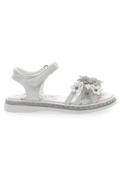 Sandali Bianchi Eleganti con Fiori e Farfalle Grazie Girl 14339