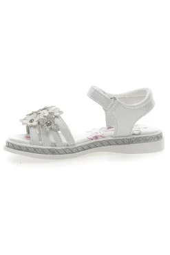 Sandali Bianchi Eleganti con Fiori e Farfalle Grazie Girl 14339
