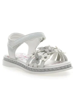 Sandali Bianchi Eleganti con Fiori e Farfalle Grazie Girl 14339
