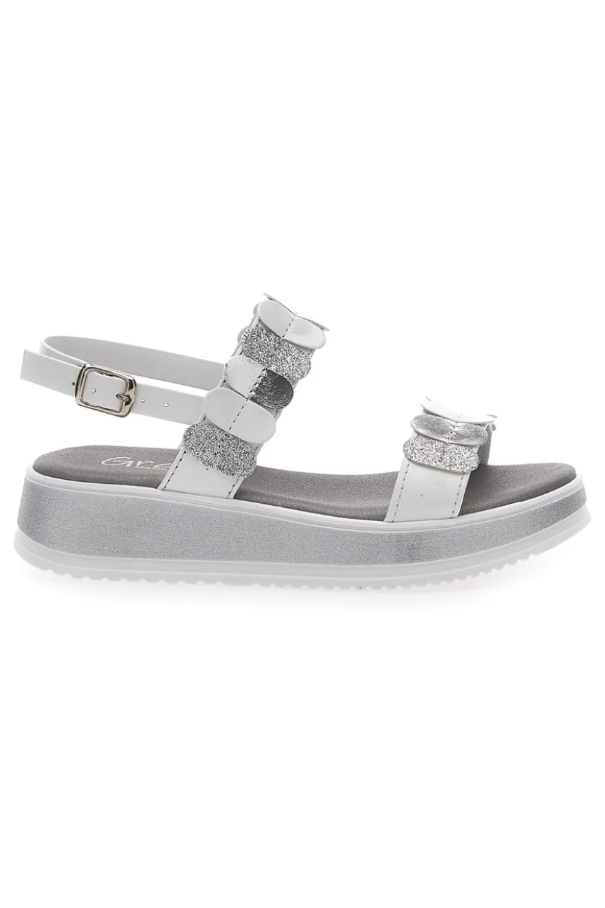 Sandali Bianchi Eleganti da Cerimonia Grazie Girl 11244033