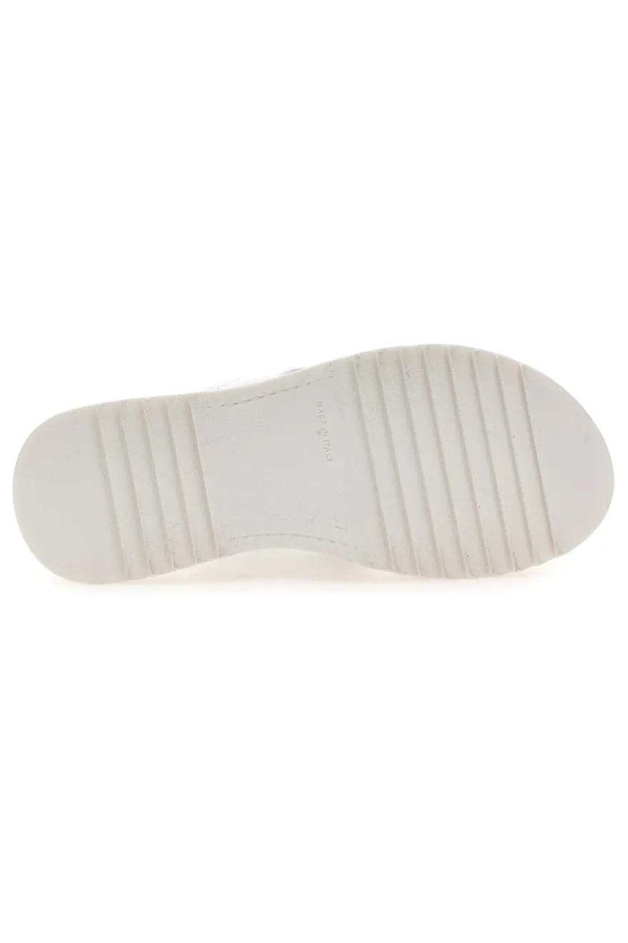 Sandali Bianchi in Pelle con Platform e Elastico Posteriore PITTARELLO 54874