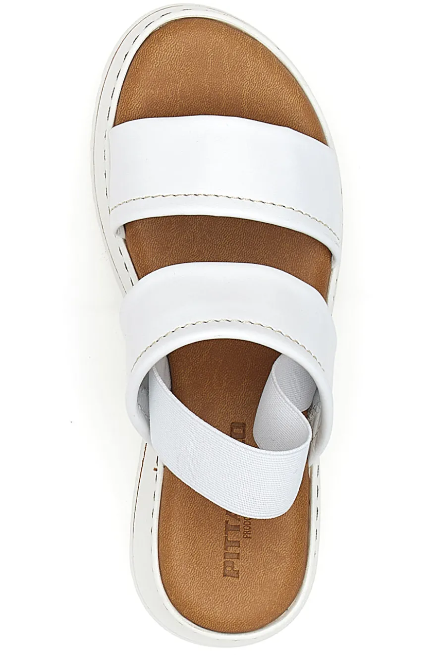 Sandali Bianchi in Pelle con Platform e Elastico Posteriore PITTARELLO 54874