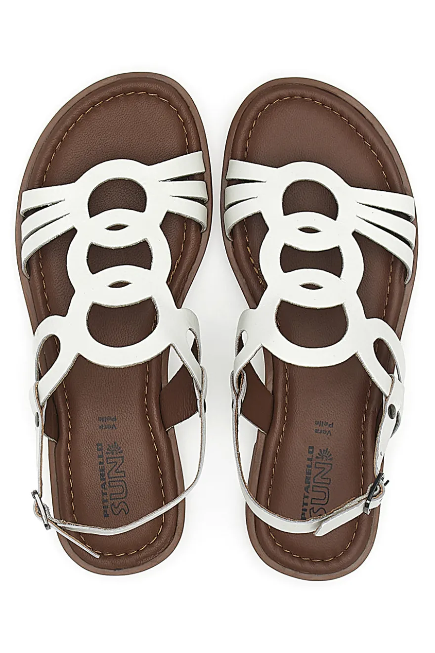 Sandali Bianchi In Vera Pelle Pittarello Sun A6440102