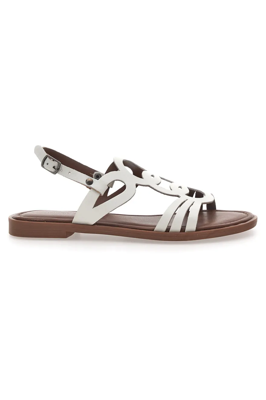 Sandali Bianchi In Vera Pelle Pittarello Sun A6440102