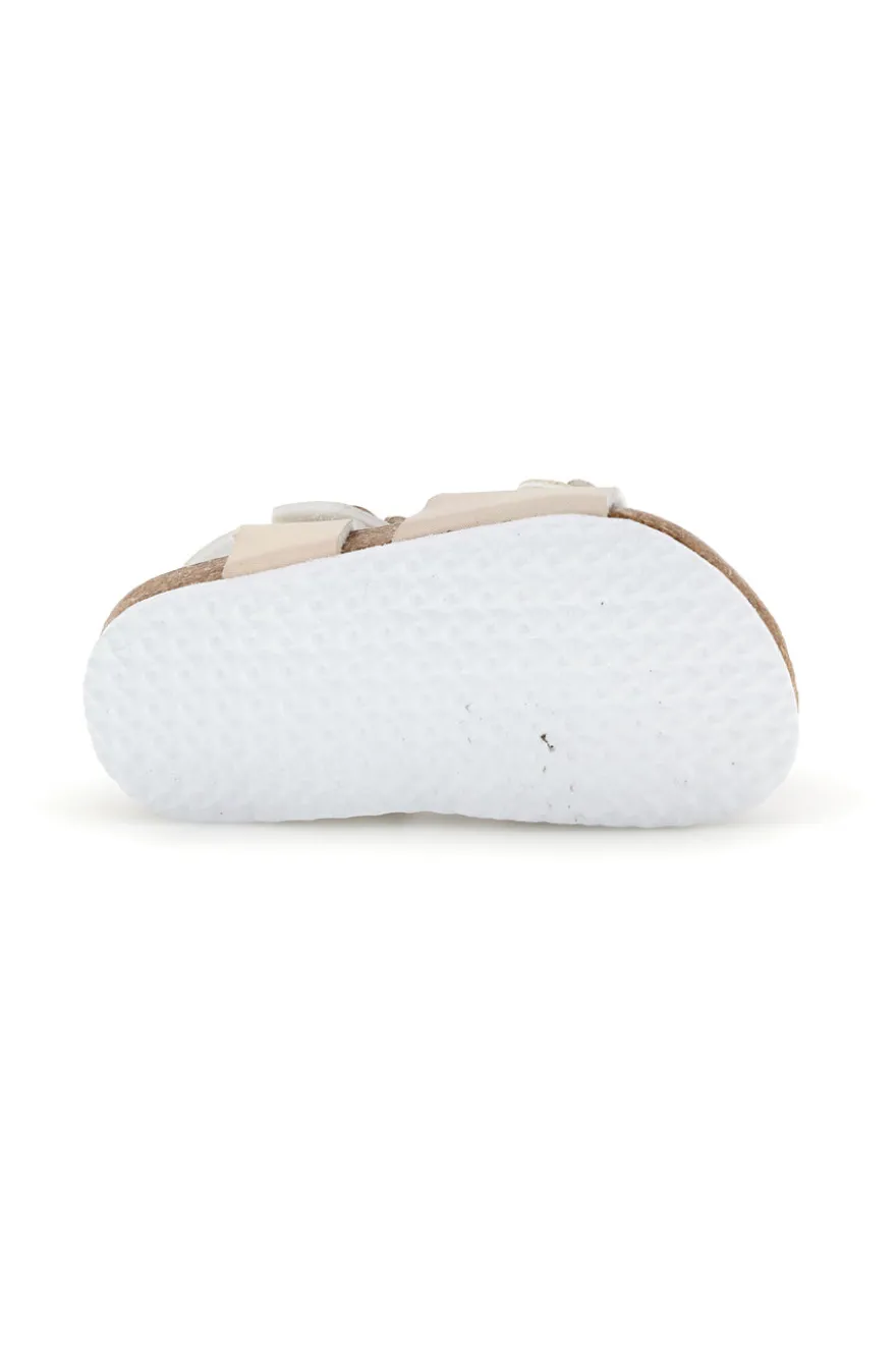 Sandali bianchi iridescenti con fiori Pitt kids 14330