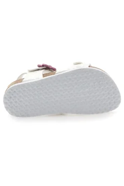 Sandali bianchi leopardati con fibbie rosa Pitt Kids 14505