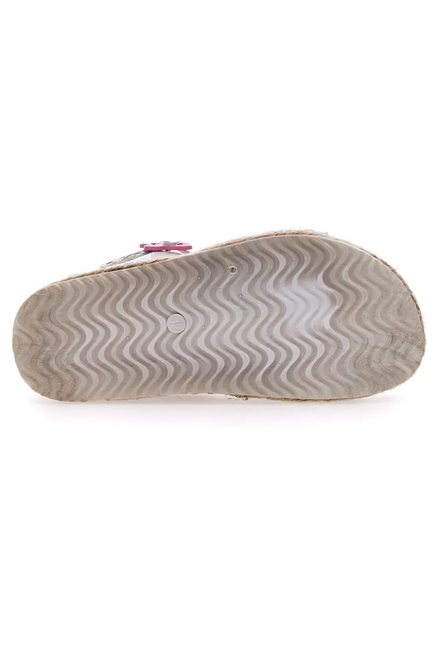 Sandali Bianchi Leopardati Con Cinturino Pitt Kids 14453