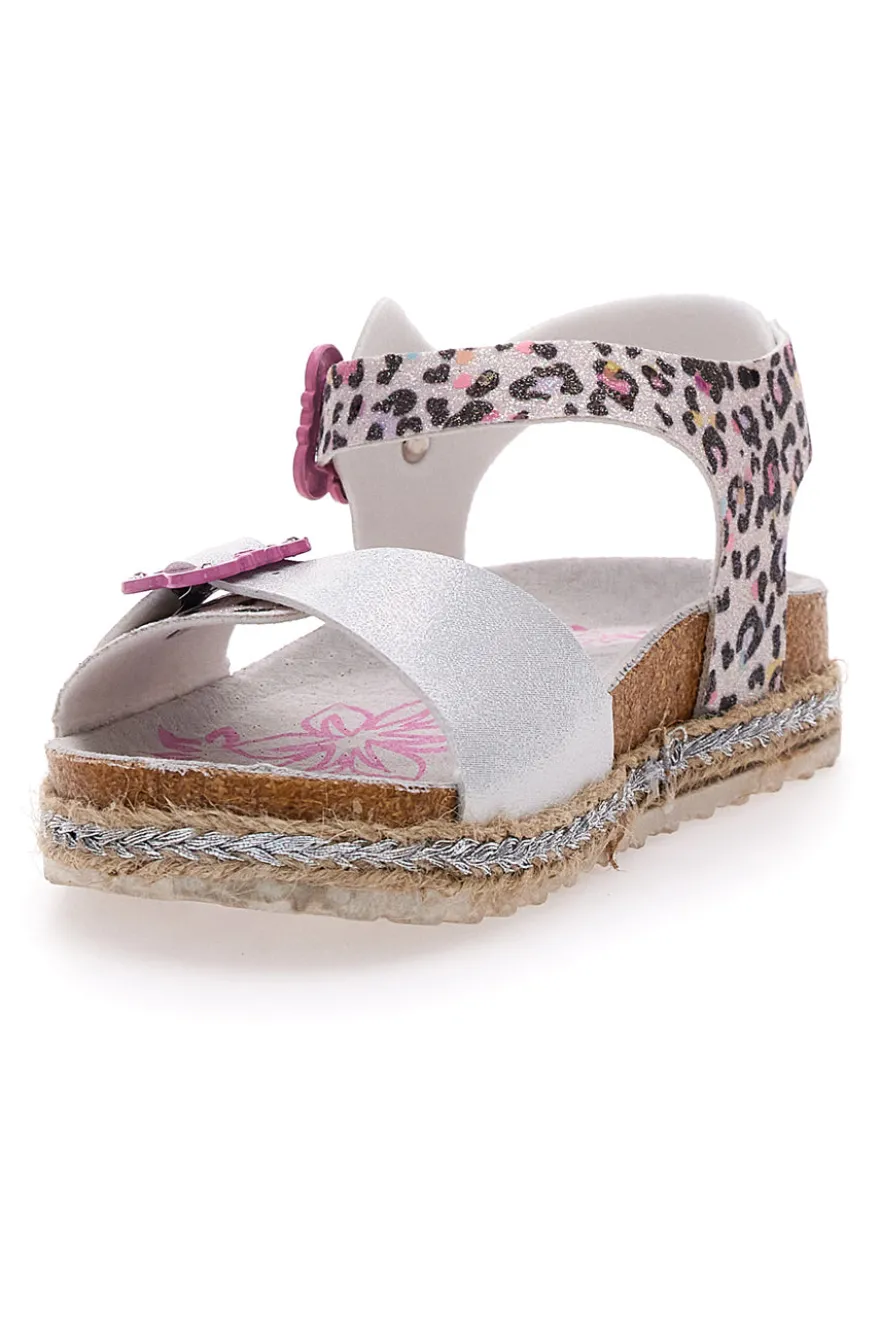 Sandali Bianchi Leopardati Con Cinturino Pitt Kids 14453